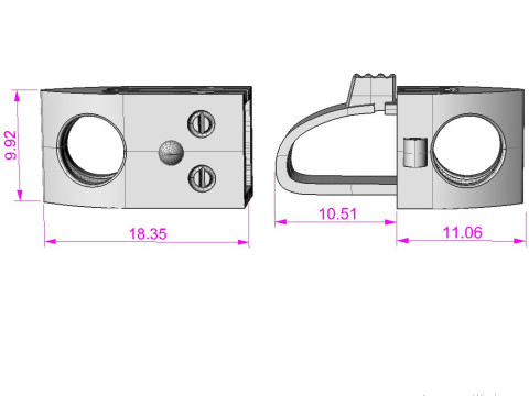Jewelry Lock box and link 8mm chain or bracelet printable STL 3D 프린트 모델