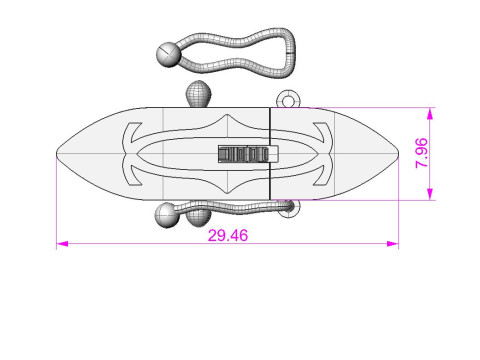 Jewelry Lock box and link 8mm chain or bracelet printable STL 3D 프린트 모델