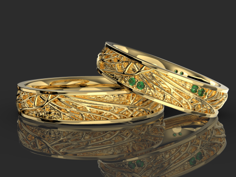 Jewelry wedding ring tree branch Printable STL 5-12 US sizes 3D Принт Модель