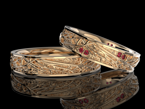 Jewelry wedding ring tree branch Printable STL 5-12 US sizes 3D Принт Модель