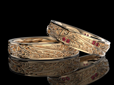 Jewelry wedding ring tree branch Printable STL 5-12 US sizes 3D Print Model