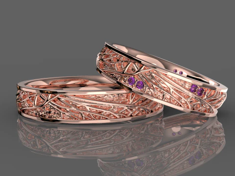 Jewelry wedding ring tree branch Printable STL 5-12 US sizes 3D Print Model