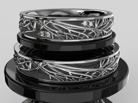 Jewelry wedding ring tree branch Printable STL 5-12 US sizes 3D Принт Модель