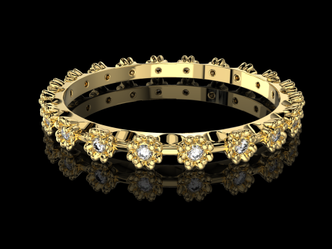 Printable wedding ring flower ring 6-10 US sizes Model Cetak 3D