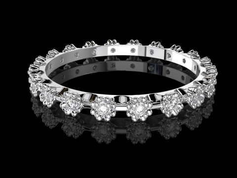 Printable wedding ring flower ring 6-10 US sizes Model Cetak 3D