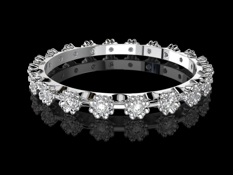 Printable wedding ring flower ring 6-10 US sizes 3D Print Model