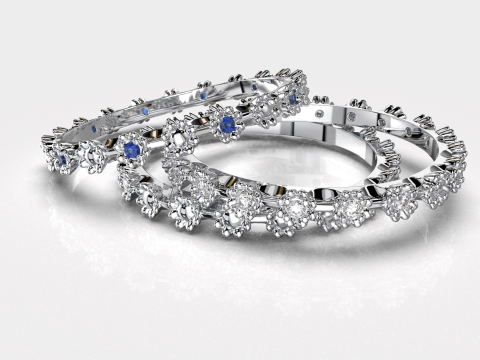 Printable wedding ring flower ring 6-10 US sizes Model Cetak 3D
