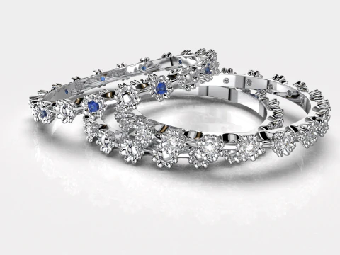Printable wedding ring flower ring 6-10 US sizes 3D Print Model