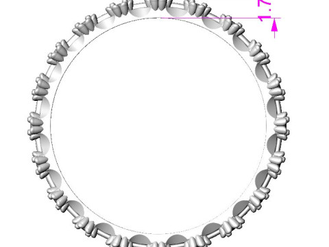 Printable wedding ring flower ring 6-10 US sizes Model Cetak 3D