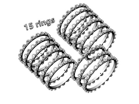 Printable wedding ring flower ring 6-10 US sizes Model Cetak 3D
