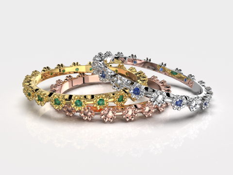 Printable wedding ring flower ring 6-10 US sizes Model Cetak 3D