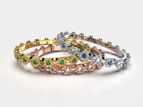 Printable wedding ring flower ring 6-10 US sizes 3D Print Model