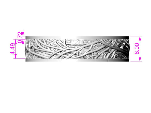 Jewelry wedding ring tree branch 6mm US 5-12 sizes Printable STL 3Dプリントモデル