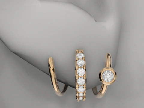 ジュエリー イヤリング ピアシング スパイラル - 印刷可能 STL 3Dプリントモデル