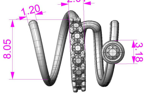 Jewelry earring pirsing spiral - Printable STL 3D Print Model