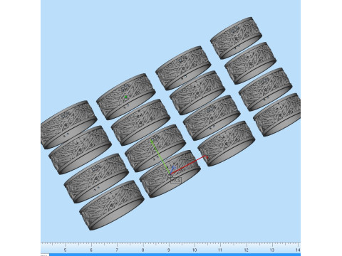 珠宝结婚戒指树枝 8 毫米美国 5-12 尺寸可打印 STL 3D 打印模型