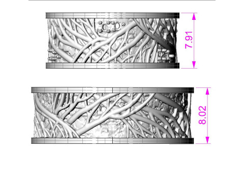 珠宝结婚戒指树枝 8 毫米美国 5-12 尺寸可打印 STL 3D 打印模型