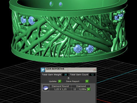 珠宝结婚戒指树枝 8 毫米美国 5-12 尺寸可打印 STL 3D 打印模型