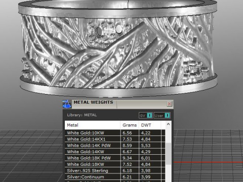 珠宝结婚戒指树枝 8 毫米美国 5-12 尺寸可打印 STL 3D 打印模型