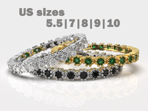 Printable wedding ring 55-10 US sizes 3Dプリントモデル