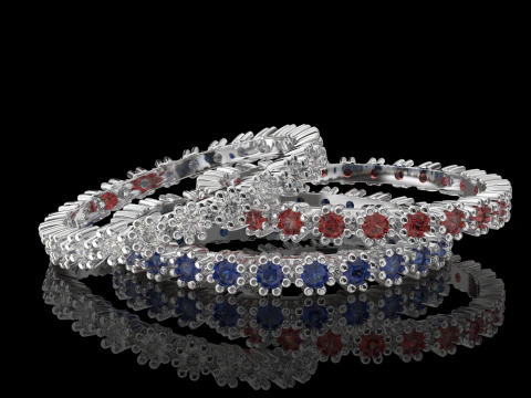 Printable wedding ring 55-10 US sizes 3D Print Model