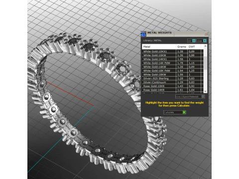 Printable wedding ring 55-10 US sizes 3D Print Model