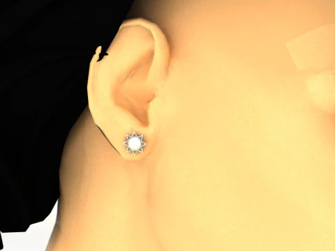 Jewelry Earring sun and crying cloud PRINTABLE STL 3D Print Model
