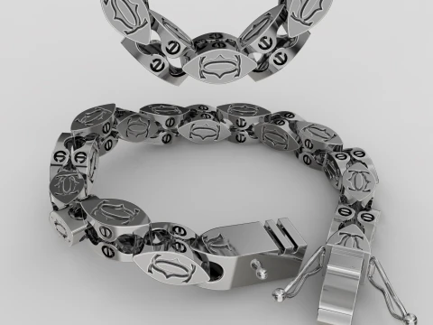 Коробочка для ювелирных изделий и звено 7 мм, цепочка или браслет STL для печати 3D Принт Модель