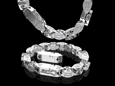 Коробочка для ювелирных изделий и звено 7 мм, цепочка или браслет STL для печати 3D Принт Модель