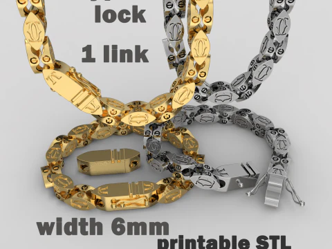 Коробочка для ювелирных изделий и звено 6 мм, STL для печати 3D Принт Модель