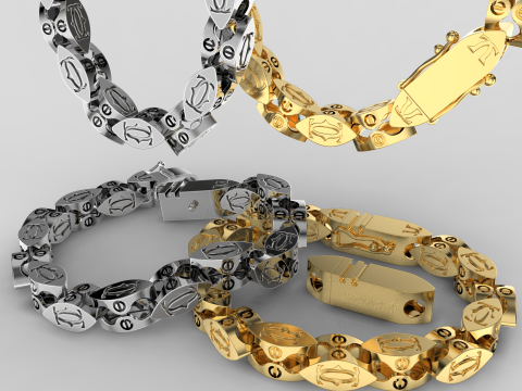 Jewelry Lock box and link 6mm printable STL 3D प्रिंट मॉडल