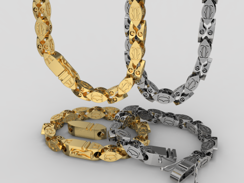Jewelry Lock box and link 6mm printable STL 3D प्रिंट मॉडल