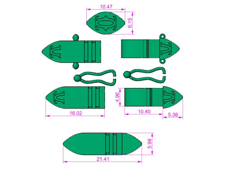 Jewelry Lock box and link 6mm printable STL 3D प्रिंट मॉडल
