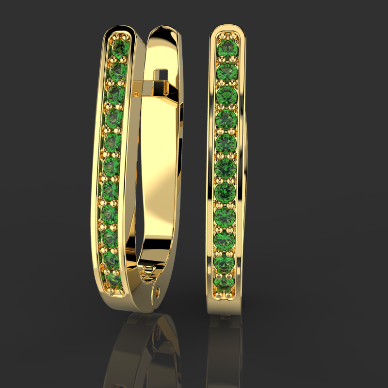 Jewelry earrings with stones 015ct Printable STL Modello di stampa 3D .c4d .max .obj .3ds .fbx .stl .blend