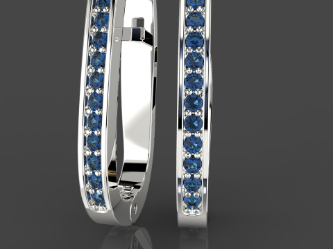 Jewelry earrings with stones 015ct Printable STL Modello di stampa 3D