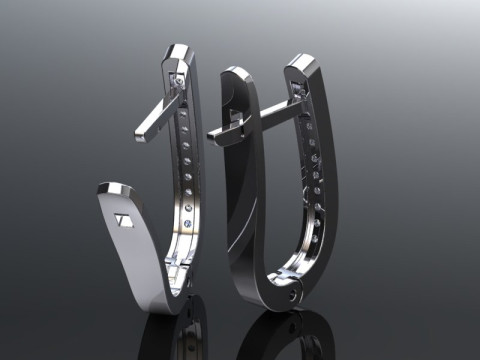 Jewelry earrings with stones 015ct Printable STL Modello di stampa 3D