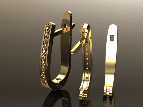 Jewelry earrings with stones 015ct Printable STL Modello di stampa 3D