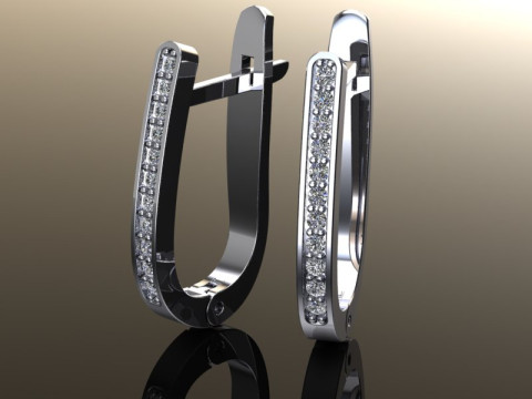 Jewelry earrings with stones 015ct Printable STL Modello di stampa 3D