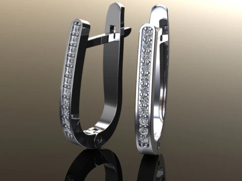 Anting perhiasan dengan batu 015ct Print STL Model Cetak 3D