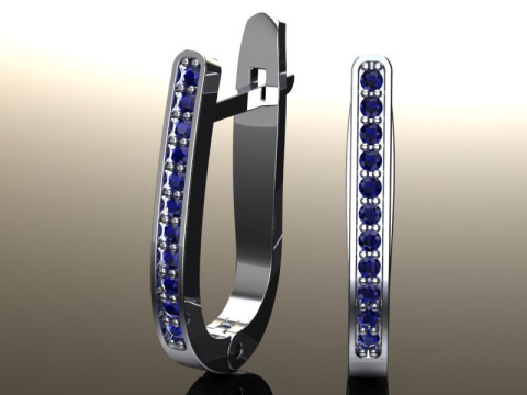 Jewelry earrings with stones 015ct Printable STL Modello di stampa 3D