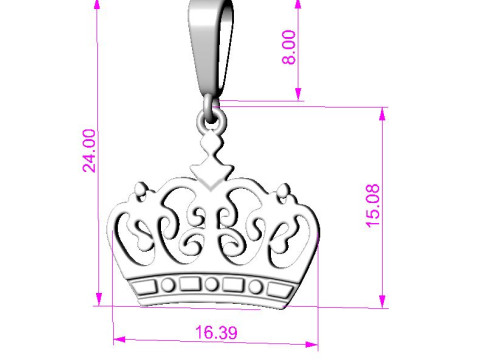 Jewelry pendant The Crown - Printable STL 3D Print Model