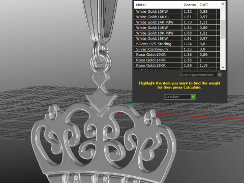 Jewelry pendant The Crown - Printable STL 3D Print Model