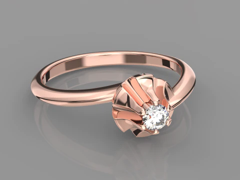 Engagement SOL ring -diamond - printable STL 3D Print Model