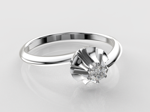 Engagement SOL ring -diamond - printable STL 3D Print Model