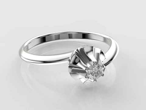 Engagement SOL ring -diamond - printable STL 3D Print Model