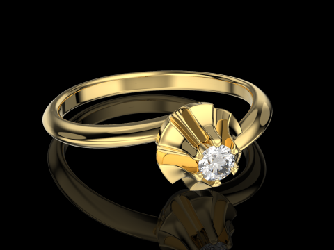 Engagement SOL ring -diamond - printable STL 3D Print Model