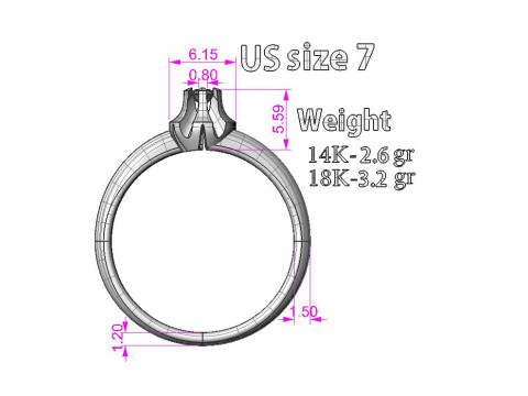 Engagement SOL ring -diamond - printable STL 3D Print Model