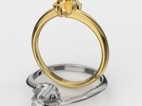 Engagement SOL ring -diamond - printable STL 3D Print Model