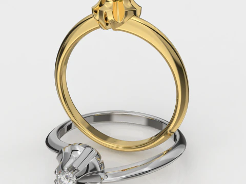 Engagement SOL ring -diamond - printable STL 3D Print Model