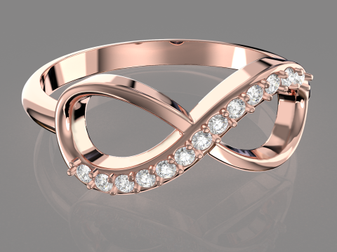 Engagement ring infinity love - printable STL Modelo de Impressão 3D